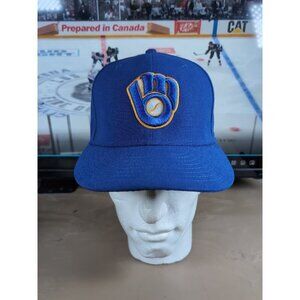 NEW ERA 59Fifty MILWAUKEE BREWERS OFFICIAL ON FIELD FITTED HAT SIZE 7 3/8